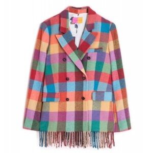 Vilagallo Tiffany Jacket Multi Vichy Fringes